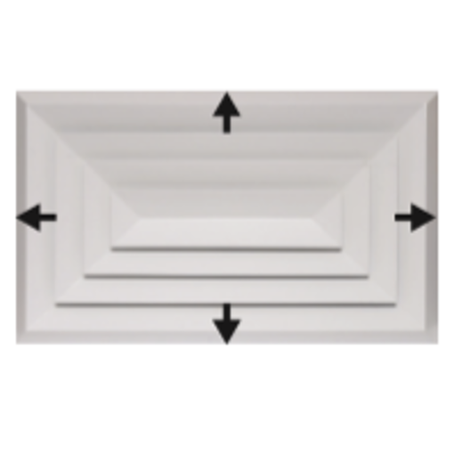 Picture of Bevelled Edge 4-Way Rectangular Diffuser